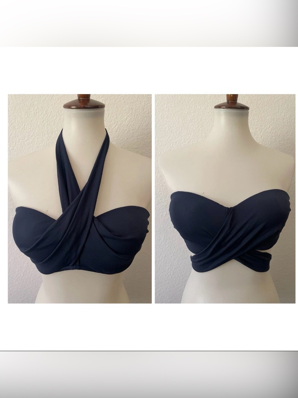 Seafolly Swim Halter Bandeau Bikini Top Beach Summer Minimalist‎ Resort